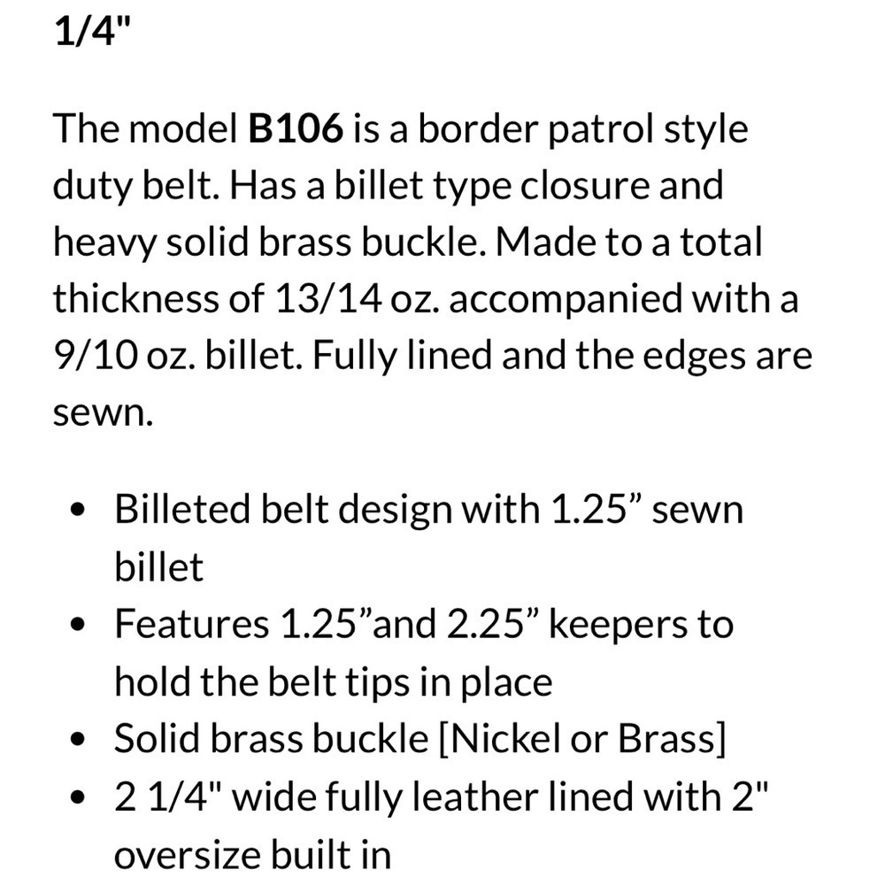 Don Hume B106 Patrol Style Black Leather Belt 44 - Picture 2 of 8
